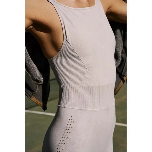 NEW Free People Good Karma High Neck Onesie in Ice Grey - Picture 3 of 7